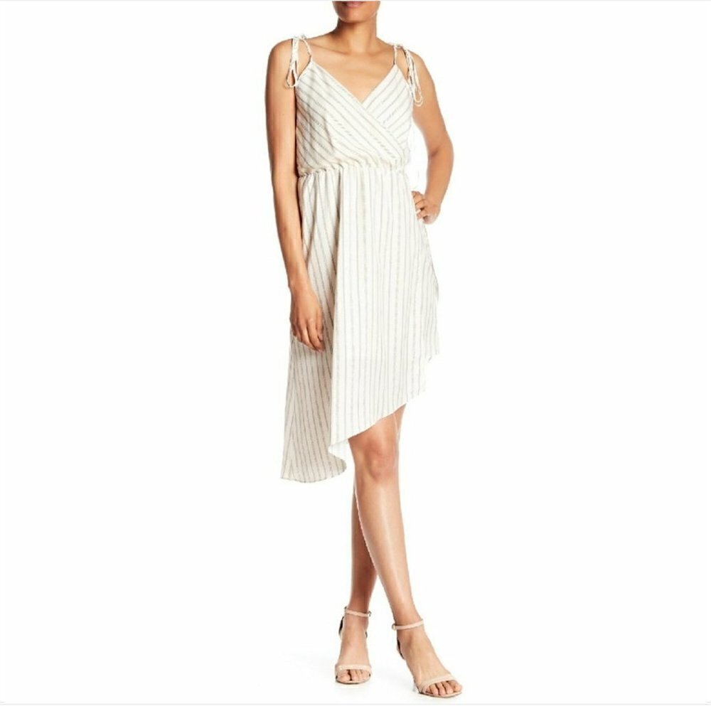 Haute Hippie Women's Size Small The Caitlyn Dress Herringbone Stripe Ivory